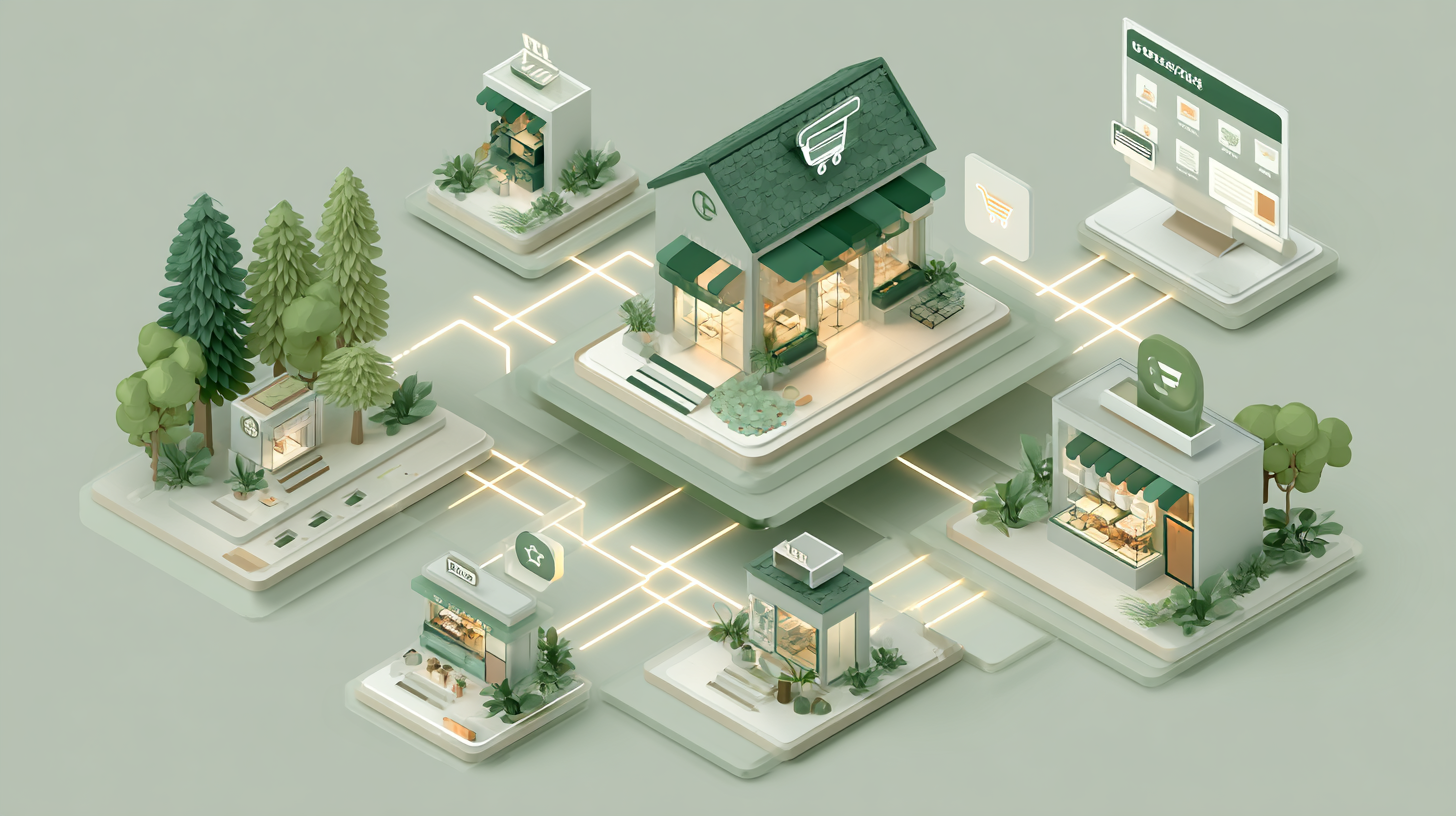 Digital marketplace illustration